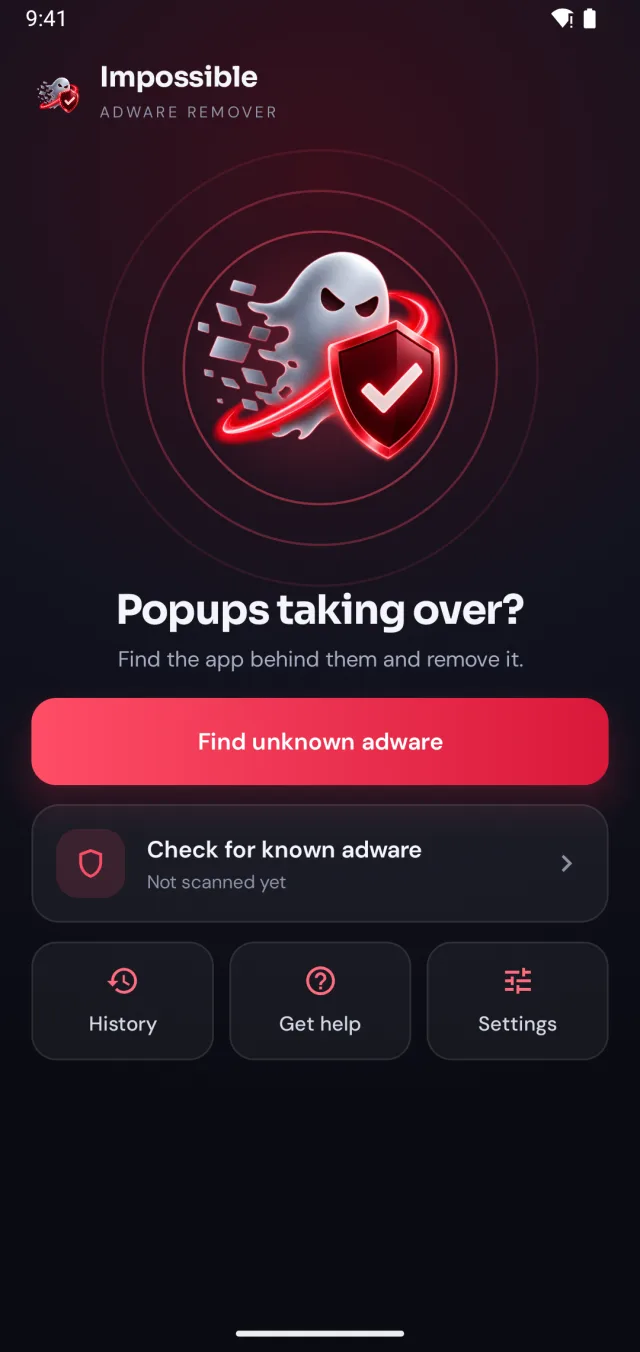 Impossible Adware Remover home screen: Popups taking over?